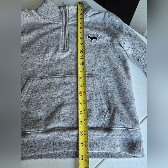 Victoria Secret PINK Quarter Zip Pullover Sweatshirt Women's Size XS Gray - Picture 6 of 7